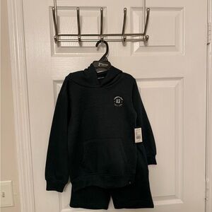 Black Hoodie and Shorts Set